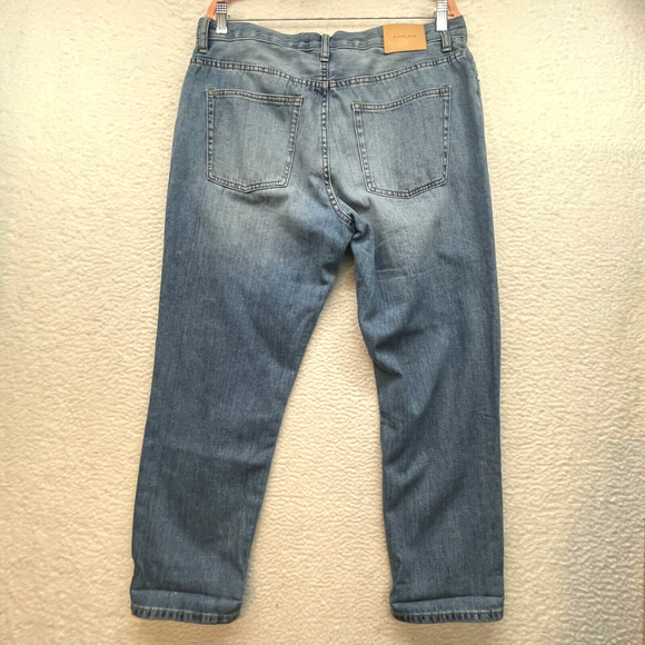 Everlane Jeans Womens 32 Blue Lightweight Relaxed Straight High Rise Organic - Picture 2 of 12